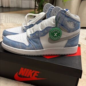 Nike White and Blue High-Top Sneakers- New in Box